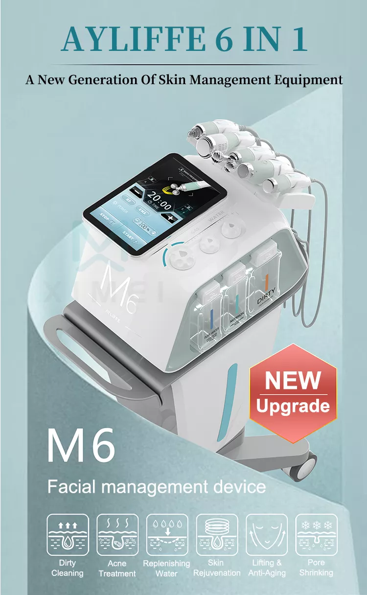 Appareil de nettoyage facial sous vide jet peel aqua 6 en 1 et hydro dermabrasion pour SPA