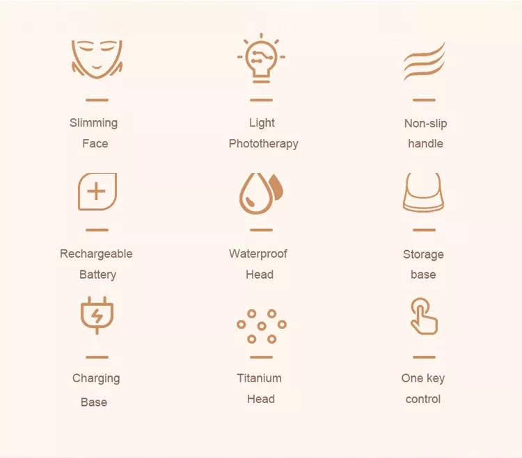 Appareil de beauté pour le soin de la peau par lifting facial Photon et raffermissement pour le soin de la peau par led