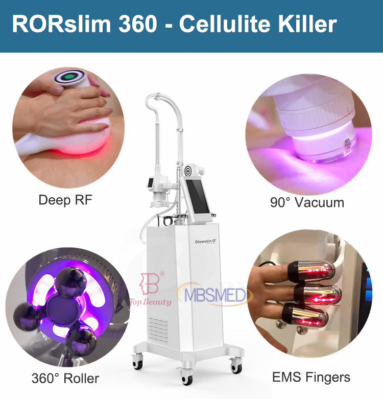 Machine de slippage du corps RF à rouleaux sous vide à rotation à 360°