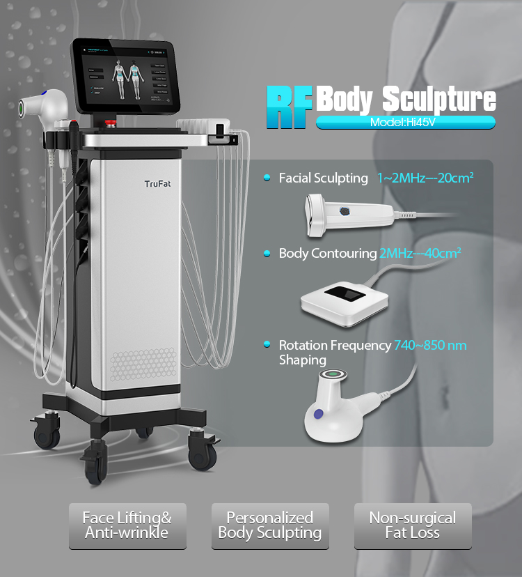 Appareil 3 en 1 pour salon utilisant Trusculpt Id Flex Rf pour le contournement du corps et la sculpture corporelle, traitement de la cellulite à 2mhz et réduction des graisses avec la machine Trufat
