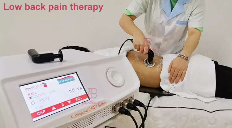 Soulagement de la douleur portable 448Khz thérapie tecar indiba rééducation physique machine de thérapie par ondes tecar