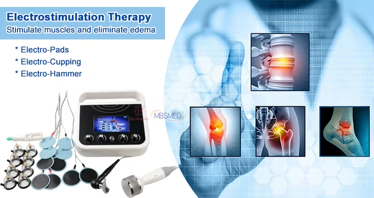 Stimulateur musculaire EMS pour l''amincissement du corps, machine de thérapie par électrostimulation à ondes russes et cupping mammaire sous vide