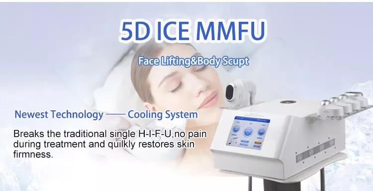 1 000 000 tirs 8D Refroidissement par glace HIFU 5D Smas Lifting Soin de la peau Machine de beauté