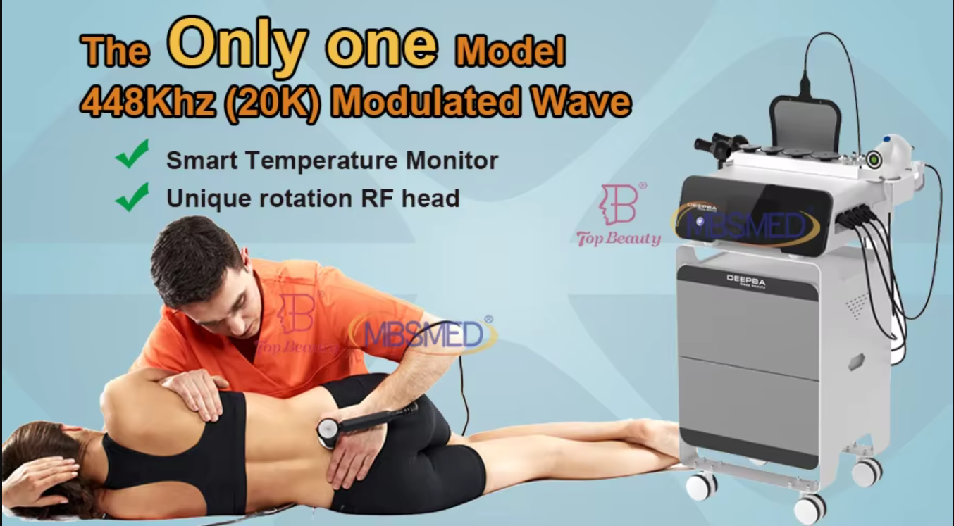 Machine à rouleaux de thérapie par rotation pour soulagement de la douleur avec Tecar Indiba Physiotherapy cet ret rf 448khz