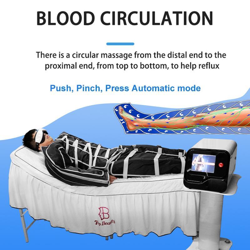Appareil de drainage lymphatique par pressothérapie 2 en 1 avec 24 airbags