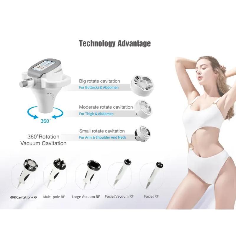 Machine d''amincissement corporel par système de cavitation sous vide à rotation à 360° RF