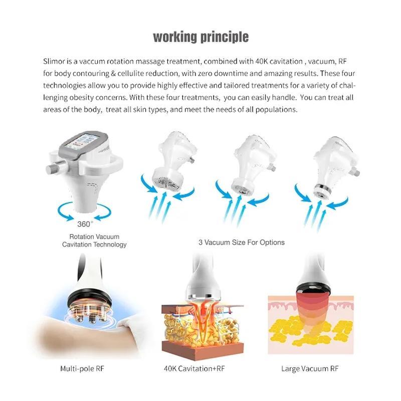 Machine d''amincissement corporel par système de cavitation sous vide à rotation à 360° RF