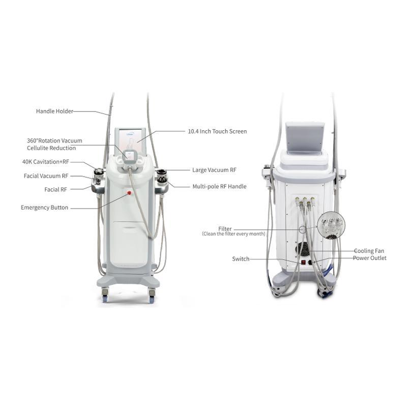 Machine d''amincissement corporel par système de cavitation sous vide à rotation à 360° RF