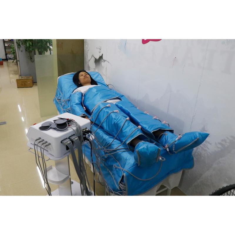 Machine professionnelle de drainage lymphatique 3 en 1 par pressothérapie infrarouge EMS avec couverture