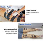Stimulateur musculaire EMS pour l''amincissement du corps, machine de thérapie par électrostimulation à ondes russes et cupping mammaire sous vide
