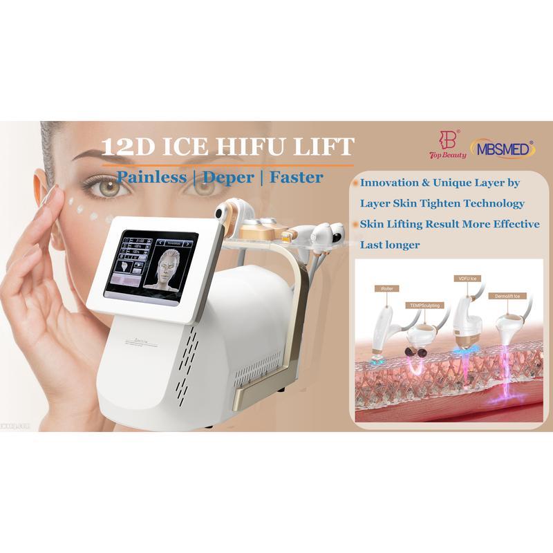 Machine HIFU 12D ICE pour le lifting facial, resserrement de la peau HIFU