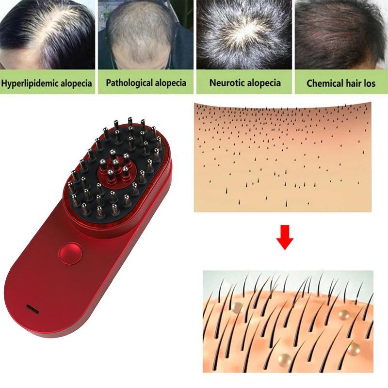 Brosse à cheveux ionique électrique mini portable antistatique pour le soin du cuir chevelu et traitement de perte de cheveux