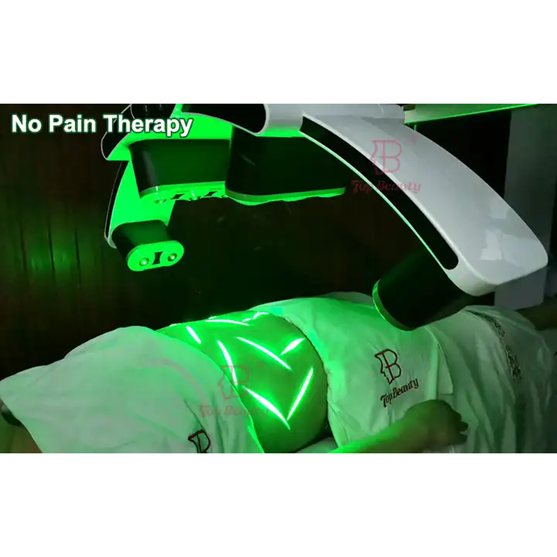 Machine de retrait des graisses par laser Lipo et d''amincissement du corps 6D 10D 1060Nm Diode Laser Lipo Lumière verte pour l''amincissement