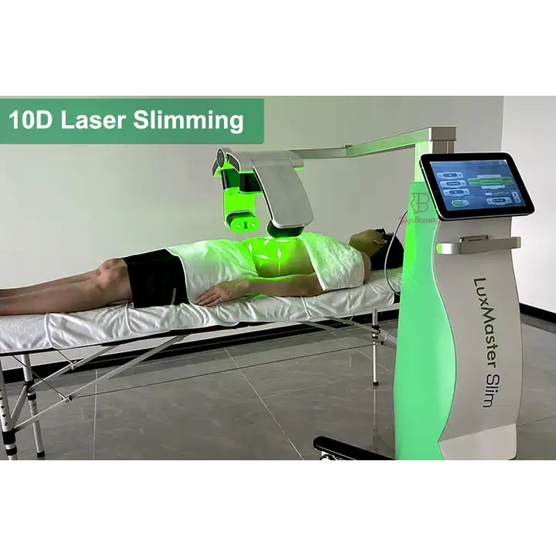 Machine de retrait des graisses par laser Lipo et d''amincissement du corps 6D 10D 1060Nm Diode Laser Lipo Lumière verte pour l''amincissement