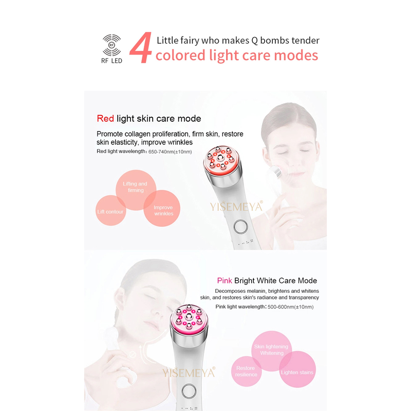 Produits de soins personnels de beauté 3 en 1 Appareil de beauté du visage à vibration RF LED Soins de la peau du visage Équipement de beauté du visage