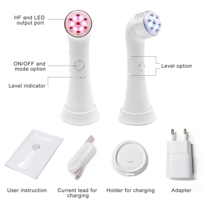 Produits de soins personnels de beauté 3 en 1 Appareil de beauté du visage à vibration RF LED Soins de la peau du visage Équipement de beauté du visage
